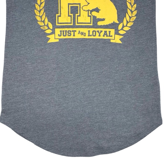 Harry Potter Hufflepuff Raglan Sleeve Athletic Graphic T Shirt Tee Hogwarts - Picture 8 of 12